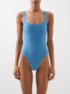 Matteau - The Nineties Scoop-back Swimsuit - Womens - Blue