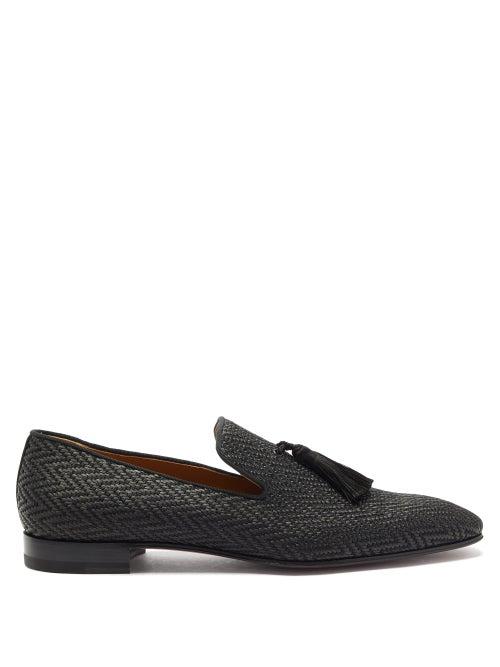 Matchesfashion.com Christian Louboutin - Officialito Tassel Chevron-woven Loafers - Mens - Black