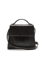 Matchesfashion.com Hunting Season - The Top Handle Polished-lizard Bag - Womens - Black