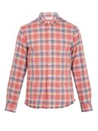 Frame Checked Frayed-hem Flannel Shirt