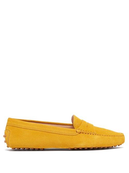 Matchesfashion.com Tod's - Gommino Suede Loafers - Womens - Dark Yellow