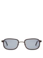 Matchesfashion.com Blyszak - Iii Square Frame Metal And Horn Sunglasses - Mens - Black