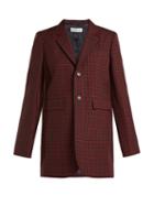 Matchesfashion.com Balenciaga - Single Breasted Checked Wool Jacket - Womens - Burgundy Multi