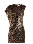 Matchesfashion.com Saint Laurent - Chainmail Leopard Print Mini Dress - Womens - Leopard