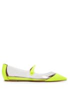 Matchesfashion.com Tabitha Simmons - Hermione Pvc Panelled Leather Mary Jane Flats - Womens - Yellow