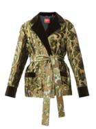 Matchesfashion.com F.r.s - For Restless Sleepers - Giocasta Floral Velvet Devor Wrap Jacket - Womens - Green Multi