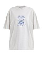 Matchesfashion.com Balenciaga - Logo Print Cotton T Shirt - Womens - Light Grey