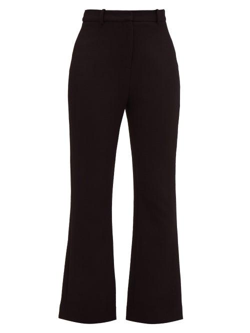 Matchesfashion.com Goat - Joey Wool-crepe Flared Trousers - Womens - Black