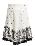 Zimmermann Tali Embroidered Linen Skirt