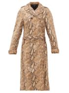 Matchesfashion.com Ellery - Spectrum Faux Snakeskin Trench Coat - Womens - Beige