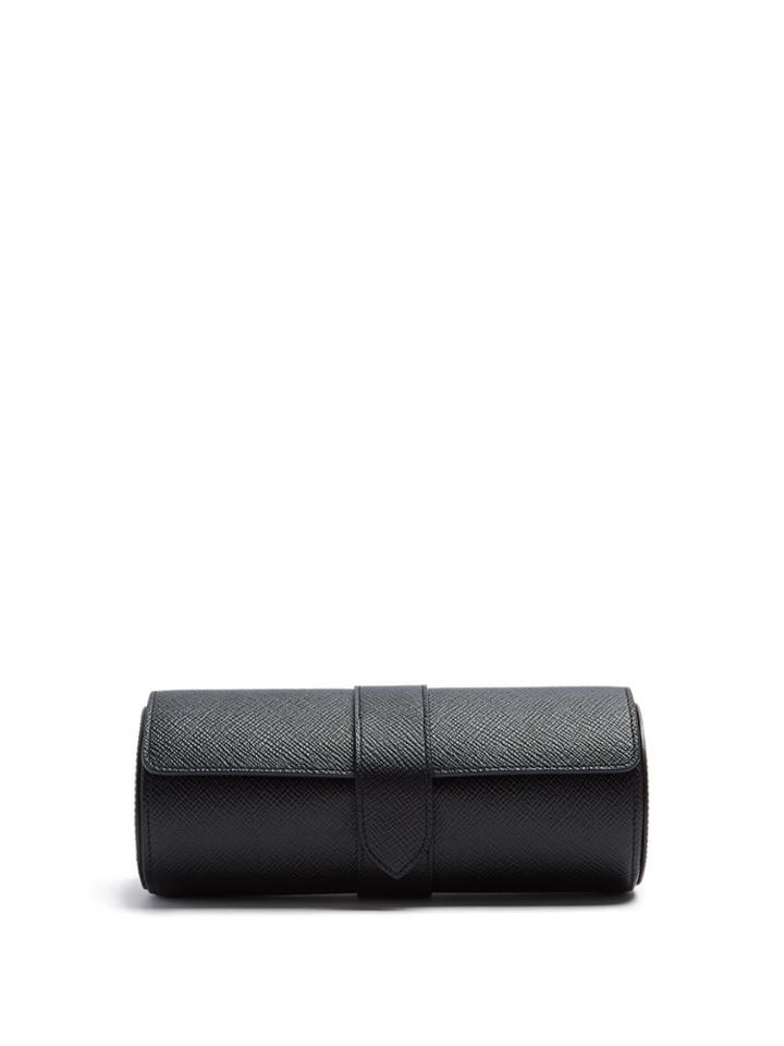 Smythson Panama Leather Watch Roll