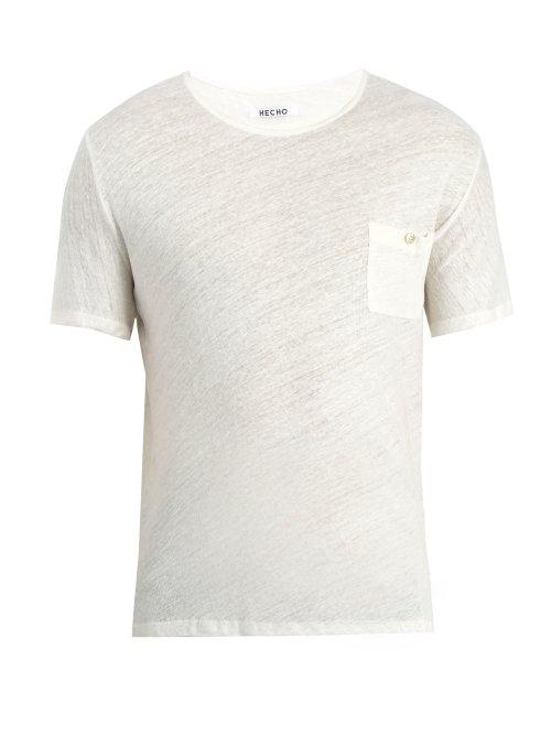 Matchesfashion.com Hecho - Crew Neck Jersey T Shirt - Mens - Cream