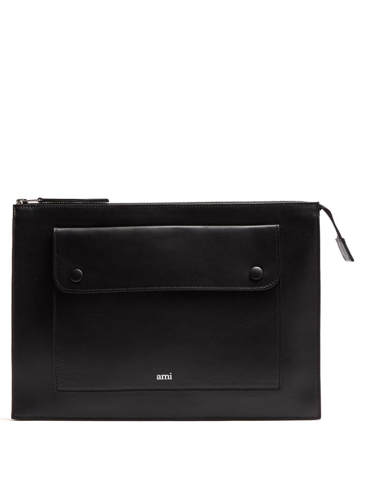 Ami Front-pocket Leather Pouch