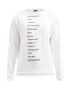 Matchesfashion.com Raf Simons - Ss02 Word-print Cotton-jersey Sweatshirt - Mens - White