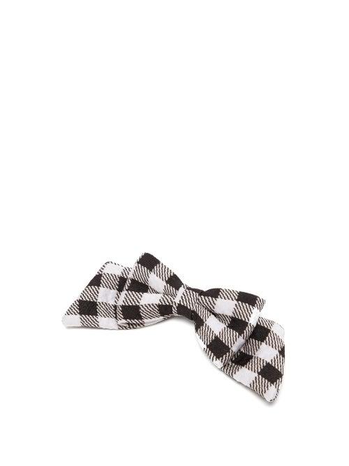 Matchesfashion.com Emilia Wickstead - Mayfair Gingham-cloqu Bow Hair Clip - Womens - Black