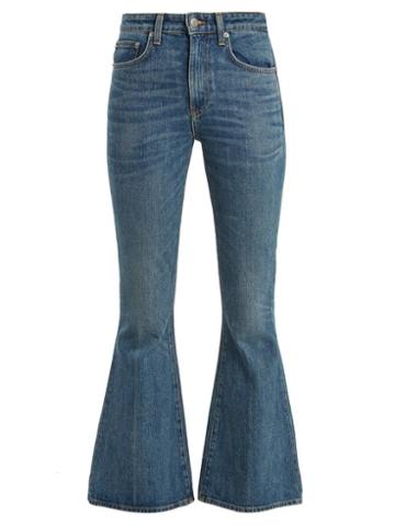 Matchesfashion.com Brock Collection - Belle Flared Cropped Jeans - Womens - Blue