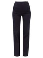 Matchesfashion.com Palmer//harding - Taraz Ribbed Cotton-blend Trousers - Womens - Navy