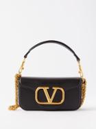Valentino Garavani - Loc V-logo Leather Shoulder Bag - Womens - Black