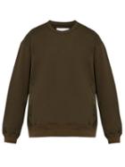Matchesfashion.com Kuro - Text Print Oversized Cotton Jersey Sweatshirt - Mens - Khaki