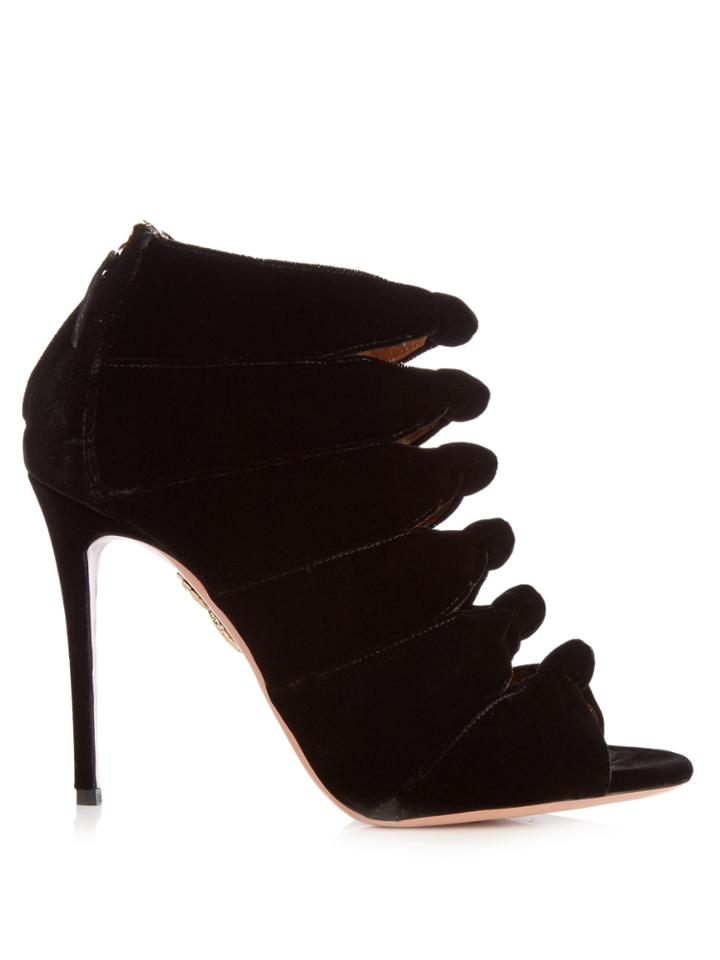 Aquazzura Nasiba Knot Velvet Ankle Boots
