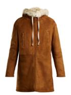 Saint Laurent Hooded Shearling Coat