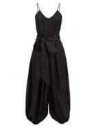 Matchesfashion.com Kalita - Balloon Scoop-neckline Silk Jumpsuit - Womens - Black