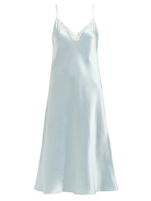 Matchesfashion.com Mes Demoiselles - Ginger Silk Satin Slip Dress - Womens - Light Blue