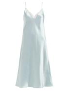 Matchesfashion.com Mes Demoiselles - Ginger Silk Satin Slip Dress - Womens - Light Blue