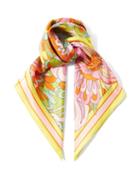 Dolce & Gabbana - Impressionism Floral-print Silk-twill Scarf - Womens - Yellow Multi