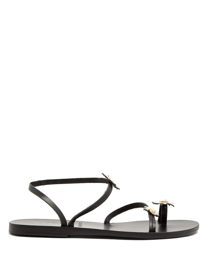 Ancient Greek Sandals Sheila Daisy-embellished Leather Sandals