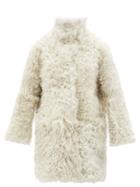 Raey - Stand-collar Curly-shearling Coat - Womens - Cream