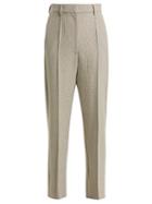 Matchesfashion.com Mm6 Maison Margiela - Checked Wool Blend Trousers - Womens - Beige Multi