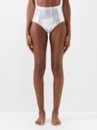 Dodo Bar Or - High-rise Metallic Bikini Briefs - Womens - Grey Silver