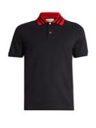 Gucci Contrast-collar Cotton-blend Polo Shirt
