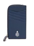 Matchesfashion.com Mark Cross - Zipped Grained-leather Cardholder - Mens - Navy