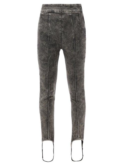 Matchesfashion.com Isabel Marant - Nanouli Acid-washed Denim Stirrup Leggings - Womens - Black