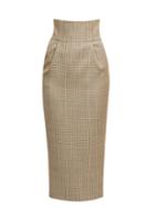 Matchesfashion.com Alexandre Vauthier - High-rise Houndstooth-tweed Midi Pencil Skirt - Womens - Grey Multi