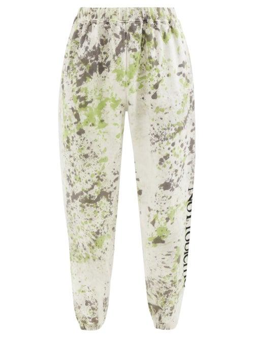 Aries - No Problemo Spray-dyed Cotton Track Pants - Mens - Multi