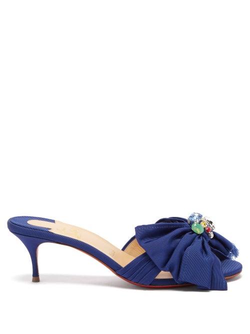 Christian Louboutin - Marie Anne 55 Grosgrain Mules - Womens - Navy