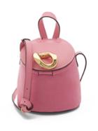 Jw Anderson - Lid Chain-embellished Leather Bucket Bag - Womens - Pink