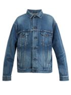 Matchesfashion.com Balenciaga - Bb Embroidered Denim Jacket - Mens - Blue