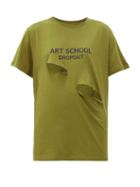 Matchesfashion.com Art School - Art School Dropout Cutout Cotton-jersey T-shirt - Womens - Khaki