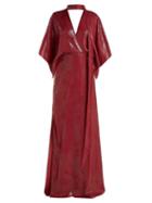 Matchesfashion.com Roland Mouret - Duval Butterfly Sleeve Silk Blend Gown - Womens - Red
