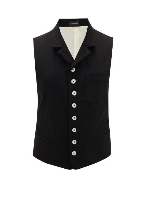 Matchesfashion.com Ann Demeulemeester - Tie-back Wool Waistcoat - Mens - Black