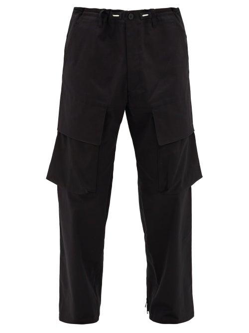 Matchesfashion.com Y-3 - Flap-pocket Cotton-blend Cargo Trousers - Mens - Black