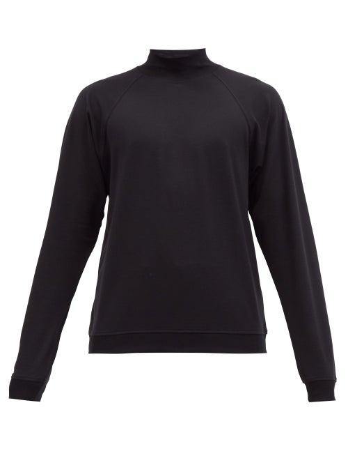Matchesfashion.com Lemaire - High-neck Cotton-jersey Long-sleeved T-shirt - Mens - Black