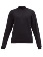 Matchesfashion.com Lemaire - High-neck Cotton-jersey Long-sleeved T-shirt - Mens - Black