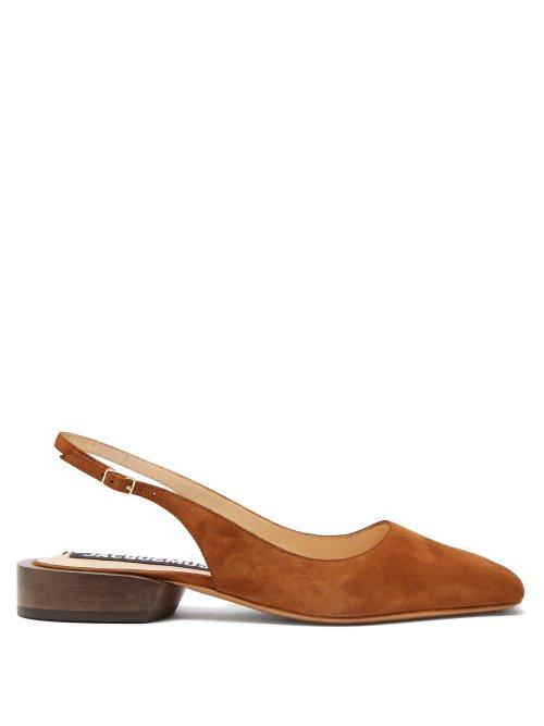 Matchesfashion.com Jacquemus - Praia Nubuck Slingback Pumps - Womens - Brown