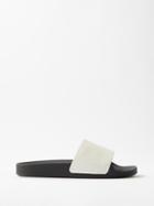 Frescobol Carioca - Humberto Leather And Rubber Slides - Mens - White Black