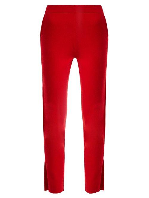 Matchesfashion.com Allude - Slit Cuff Cashmere Trousers - Womens - Red